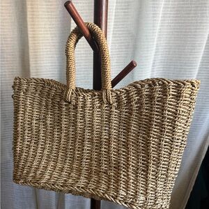 Natural Woven Tote Bag